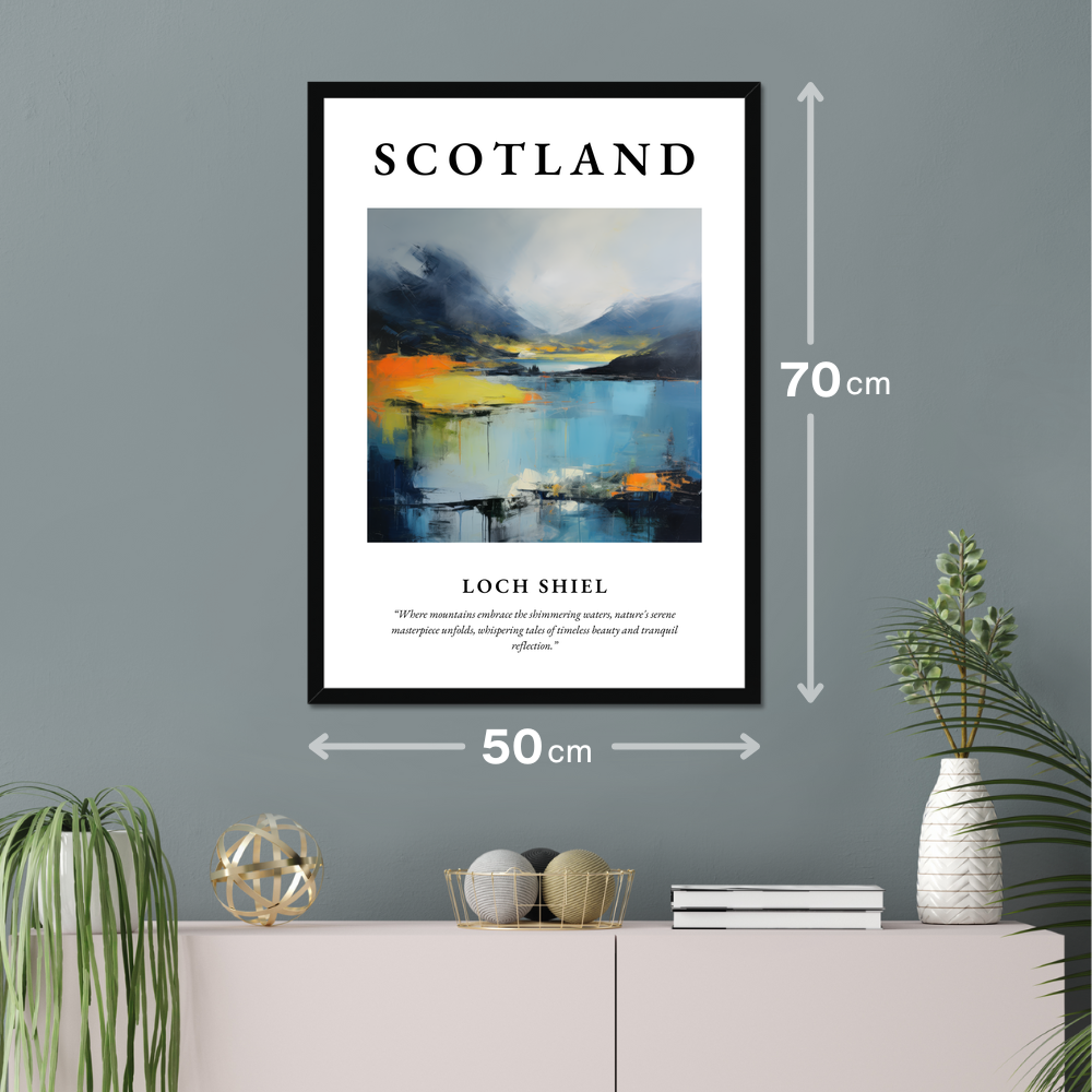 Poster of Loch Shiel hanging on a wall