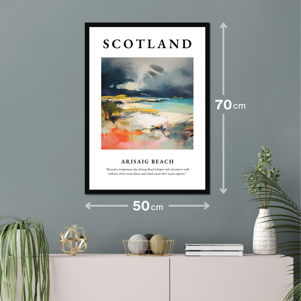 Poster of Arisaig Beach hanging on a wall