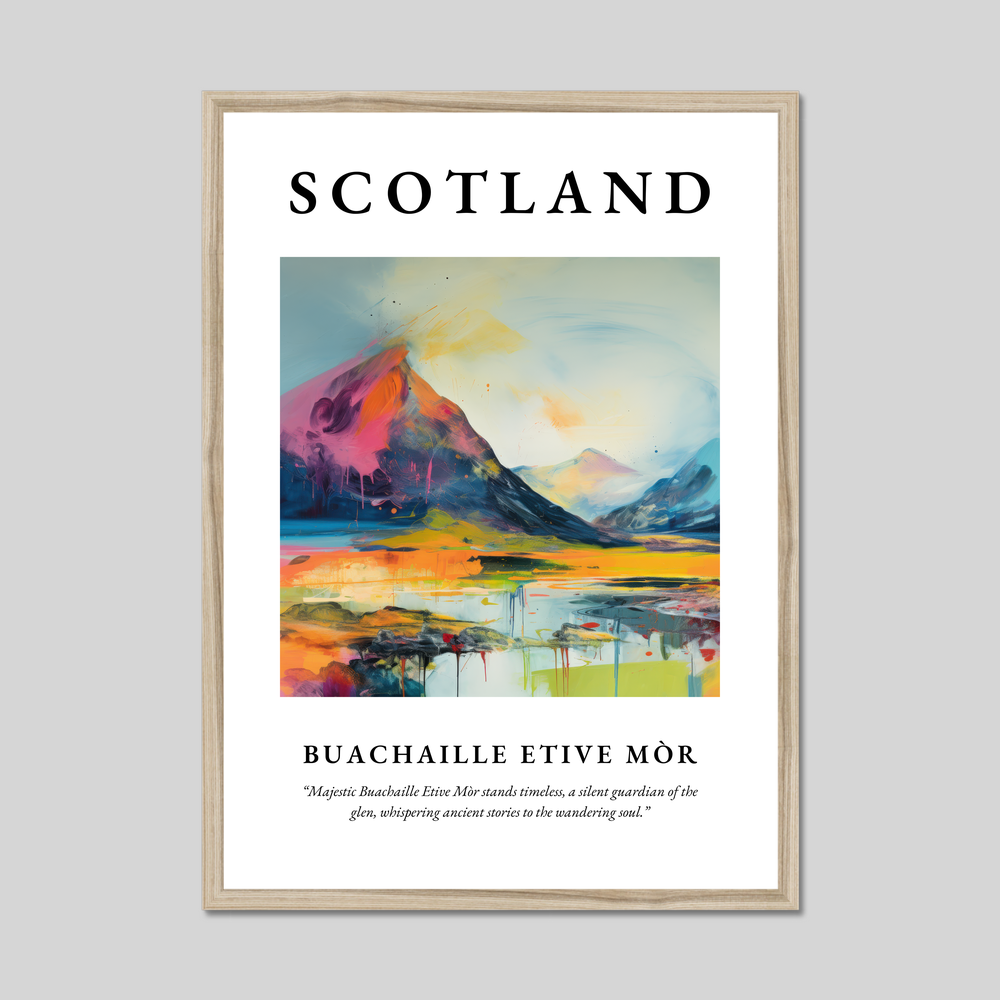 Poster in a natural frame with the word Scotland