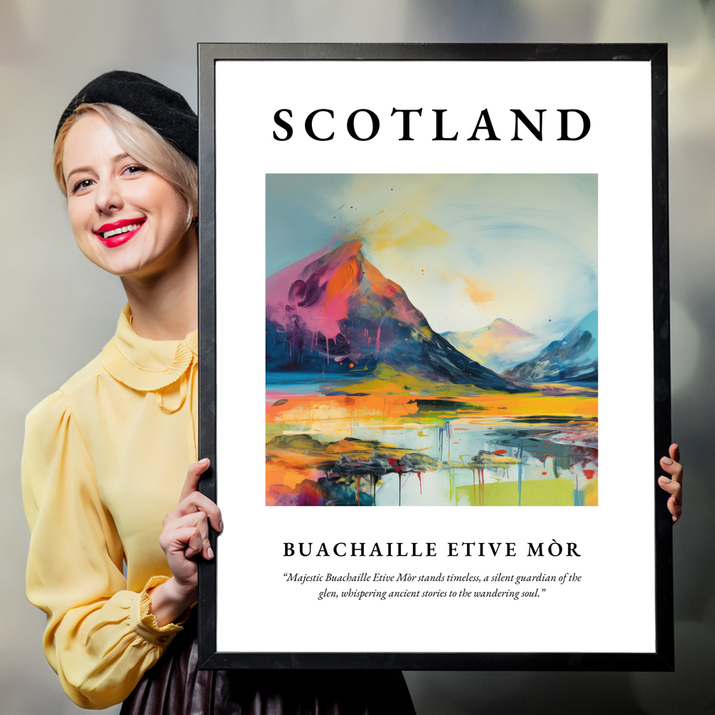 Person holding a poster of Buachaille Etive Mòr