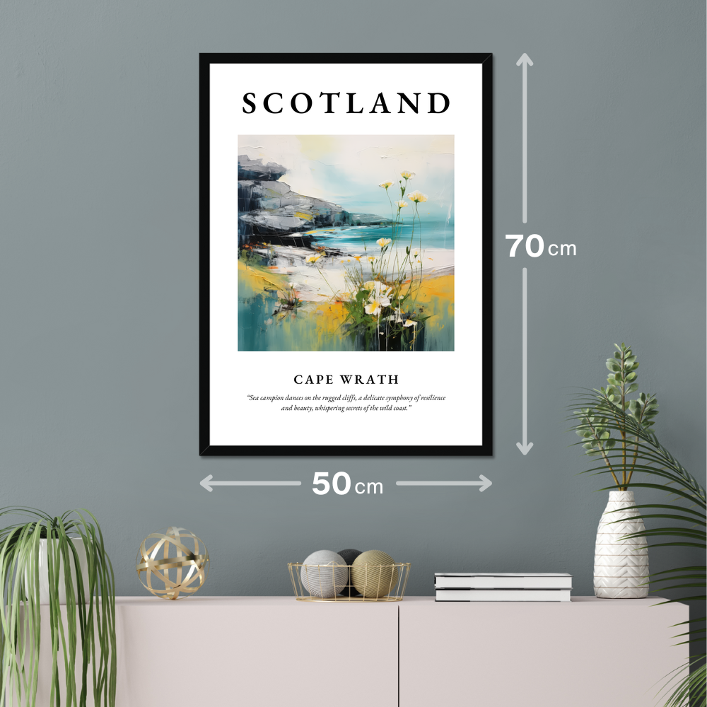 Poster of Cape Wrath hanging on a wall