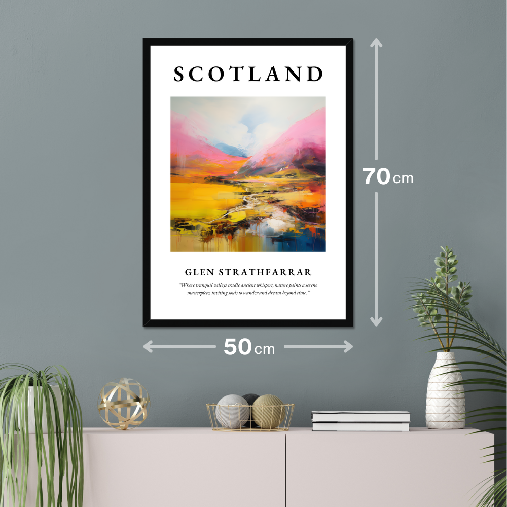 Poster of Glen Strathfarrar hanging on a wall