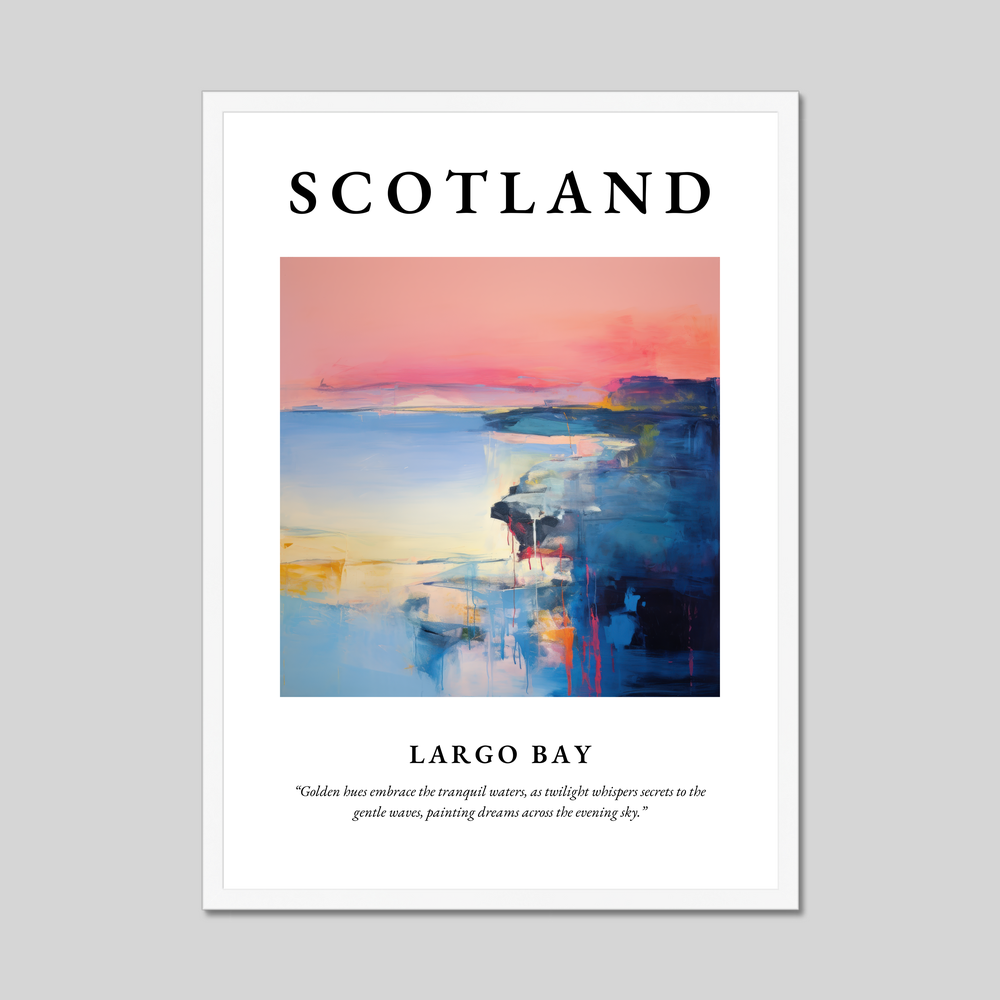 Poster in a white frame with the word Scotland