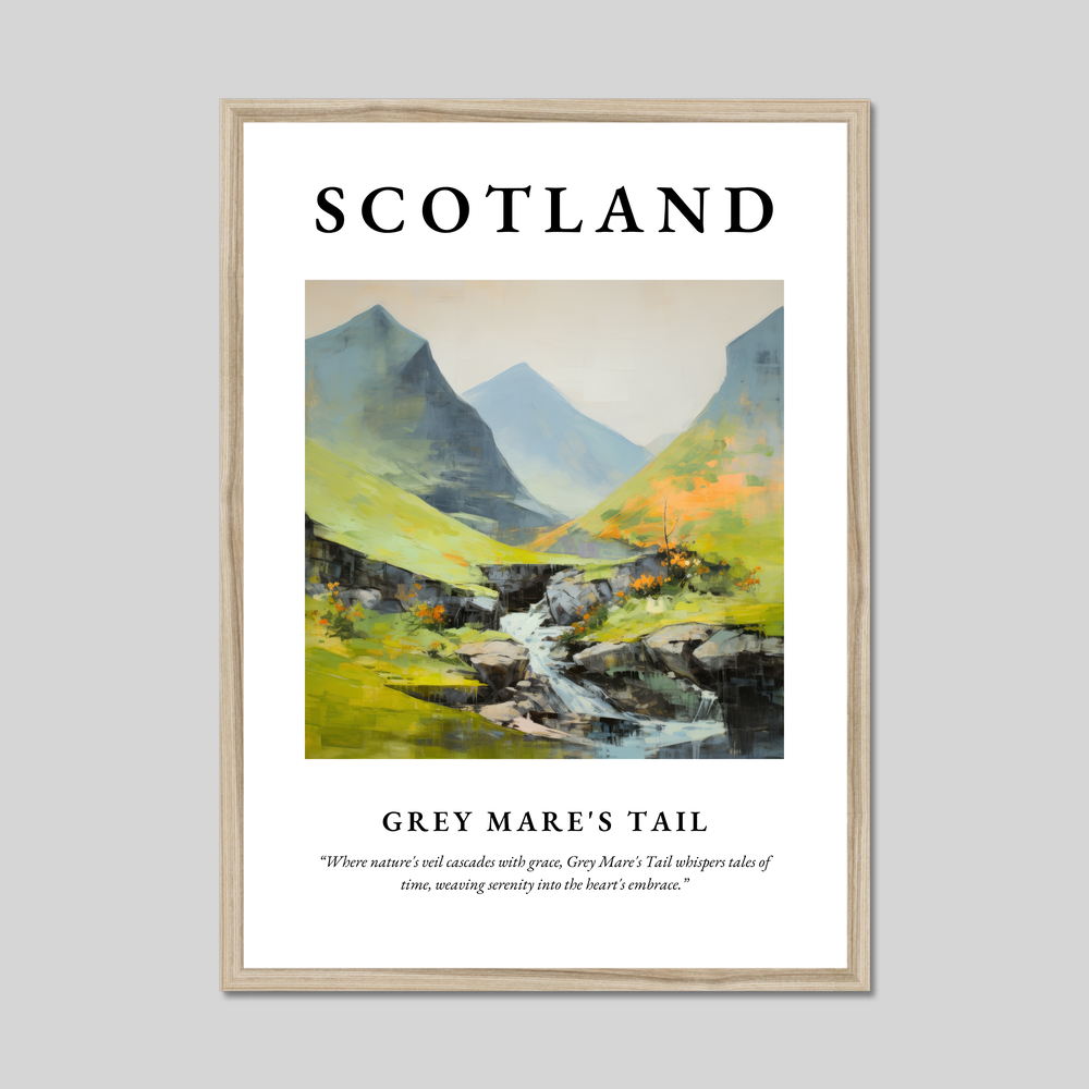 Poster in a natural frame with the word Scotland