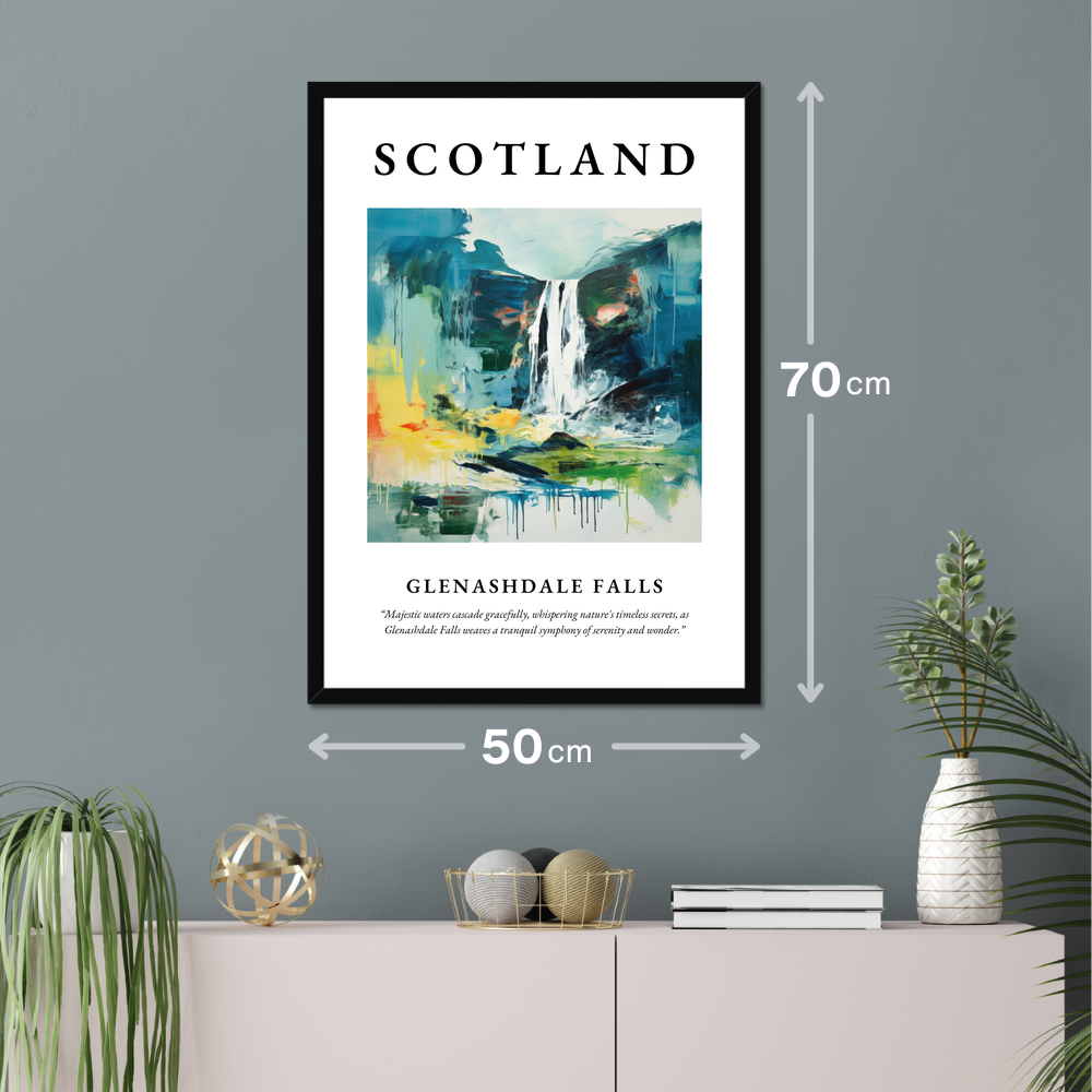 Poster of Glenashdale Falls hanging on a wall