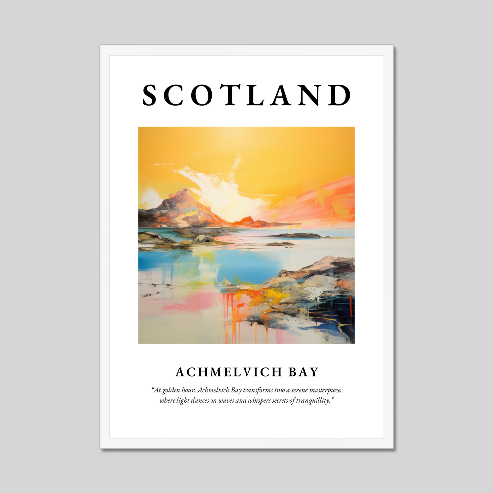 Poster in a white frame with the word Scotland