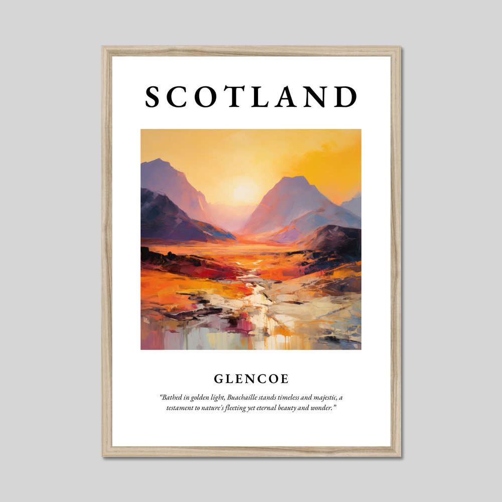 Poster in a natural frame with the word Scotland