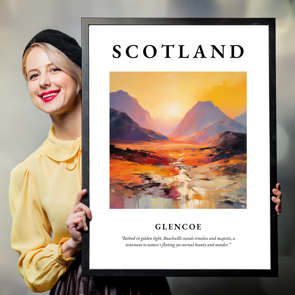 Person holding a poster of Glencoe