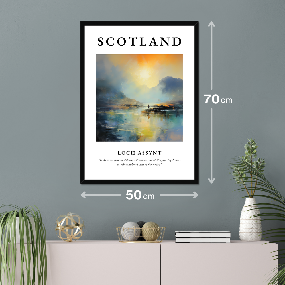 Poster of Loch Assynt hanging on a wall