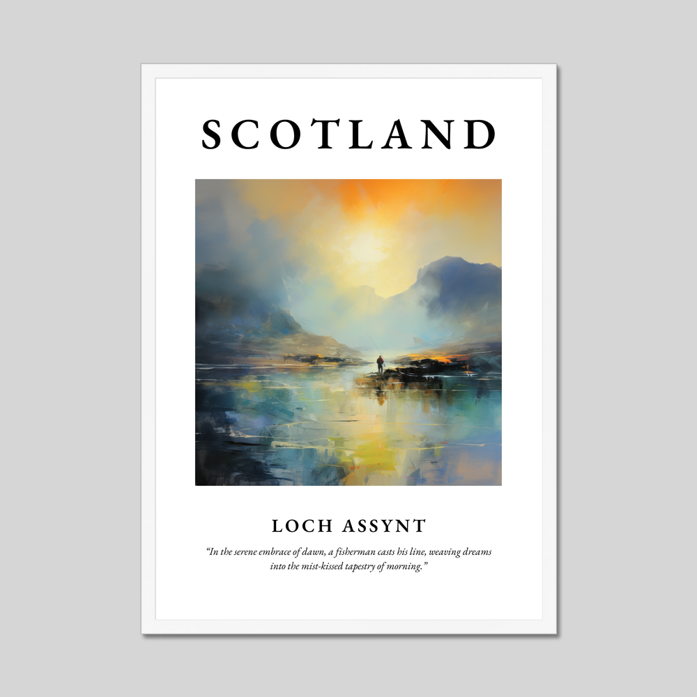 Poster in a white frame with the word Scotland