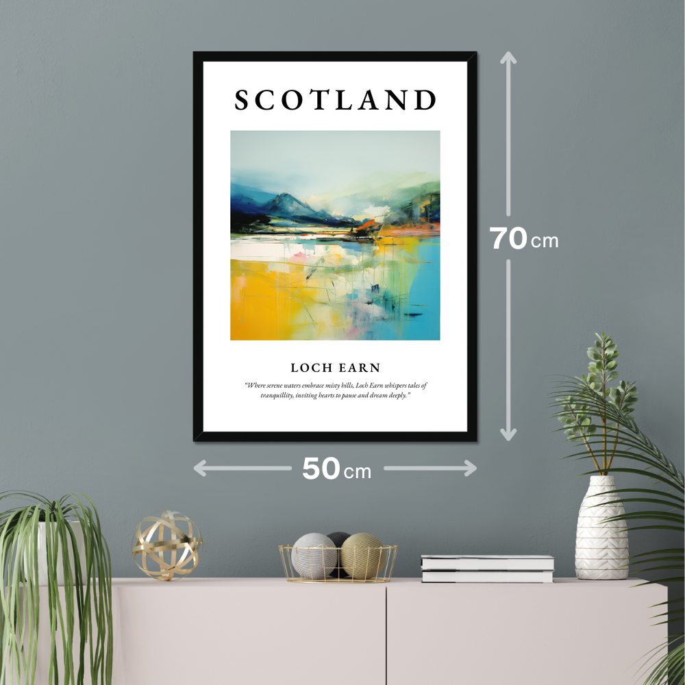 Poster of Loch Earn hanging on a wall