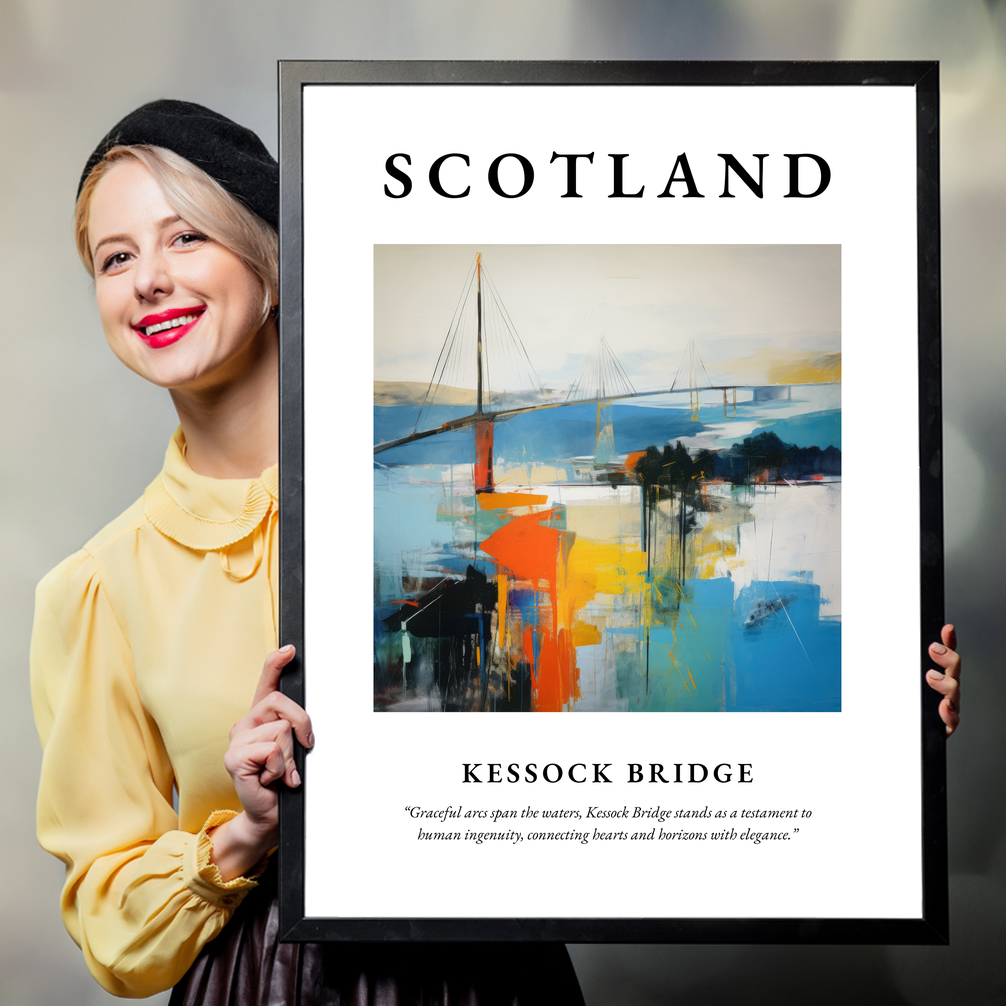 Person holding a poster of Kessock Bridge