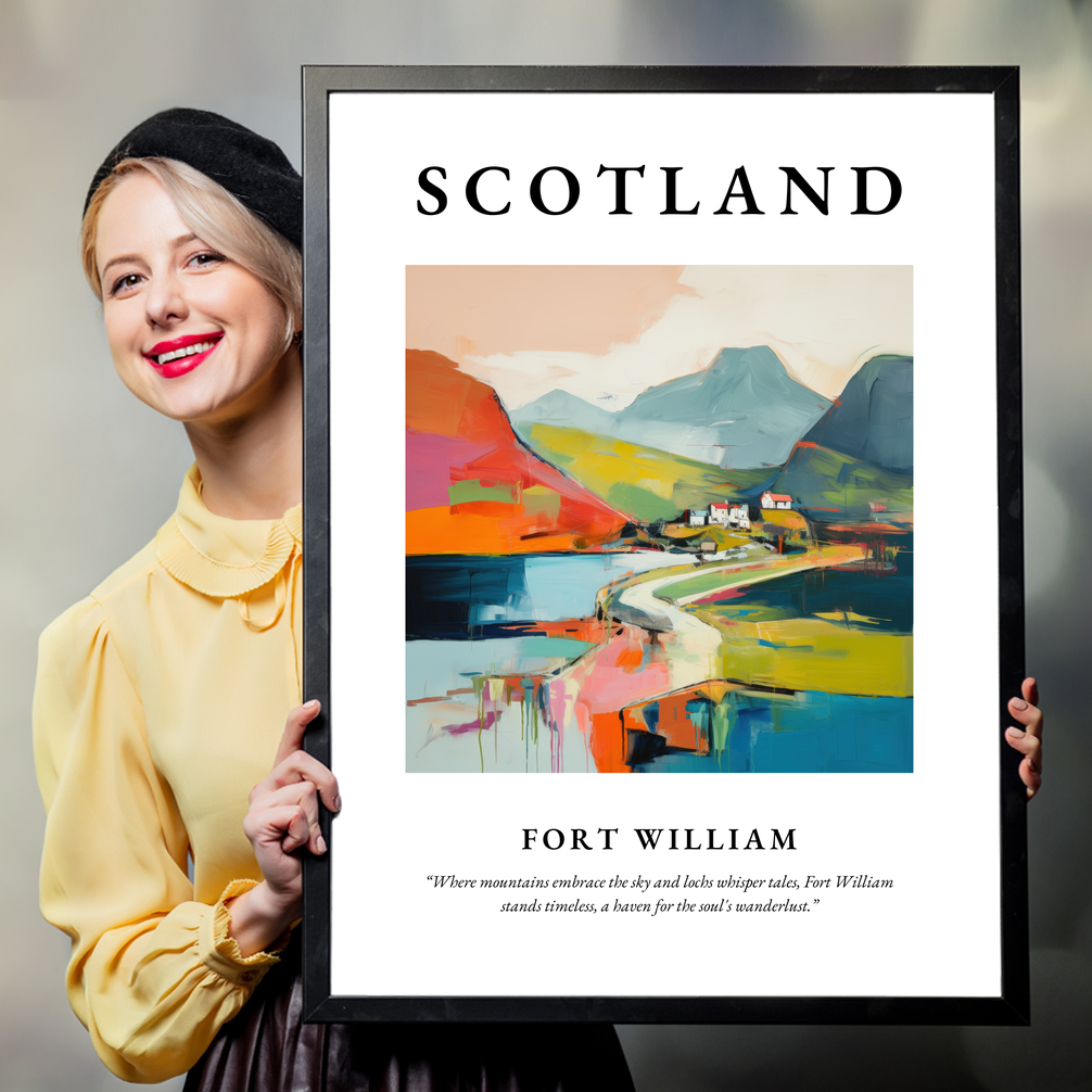 Person holding a poster of Fort William