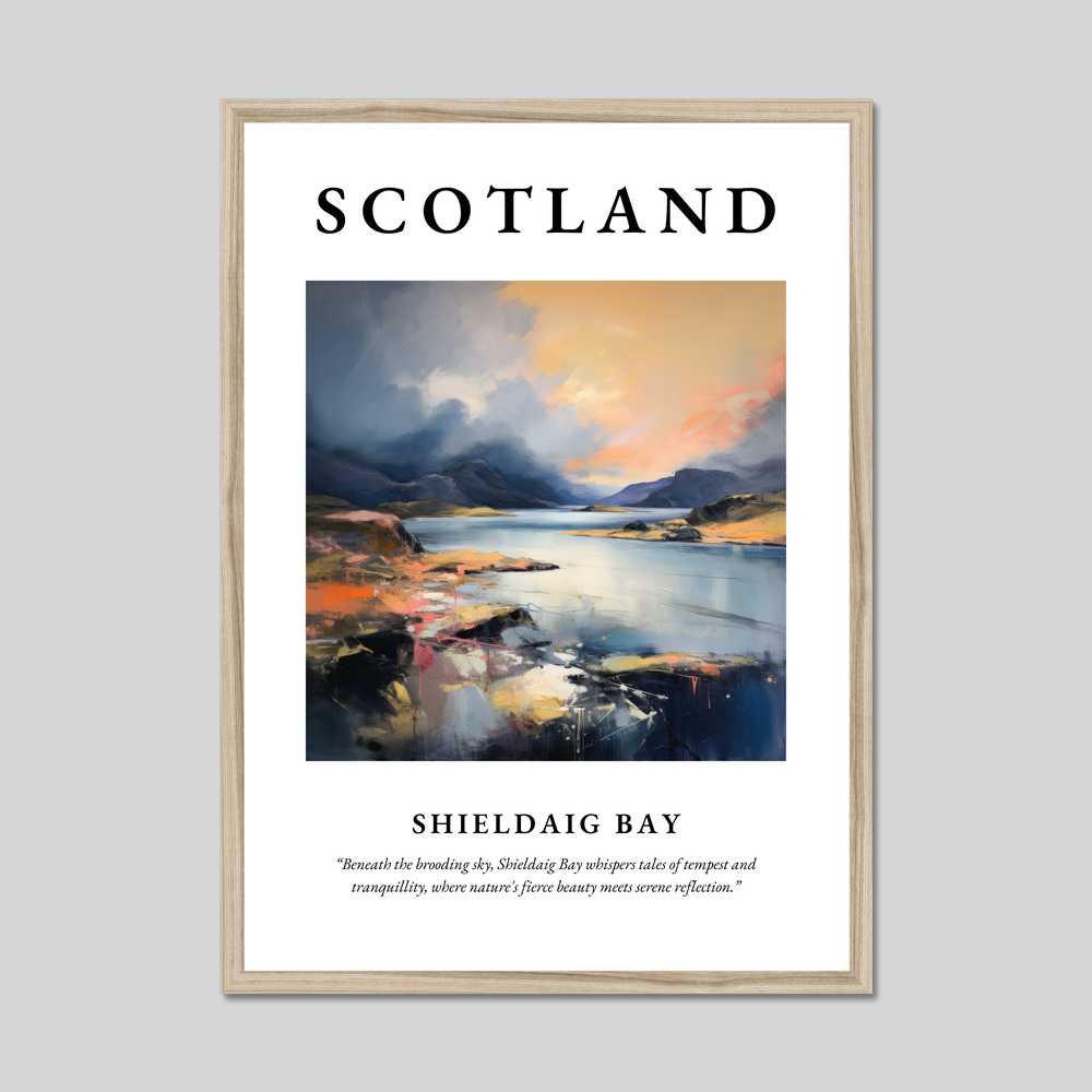 Poster in a natural frame with the word Scotland