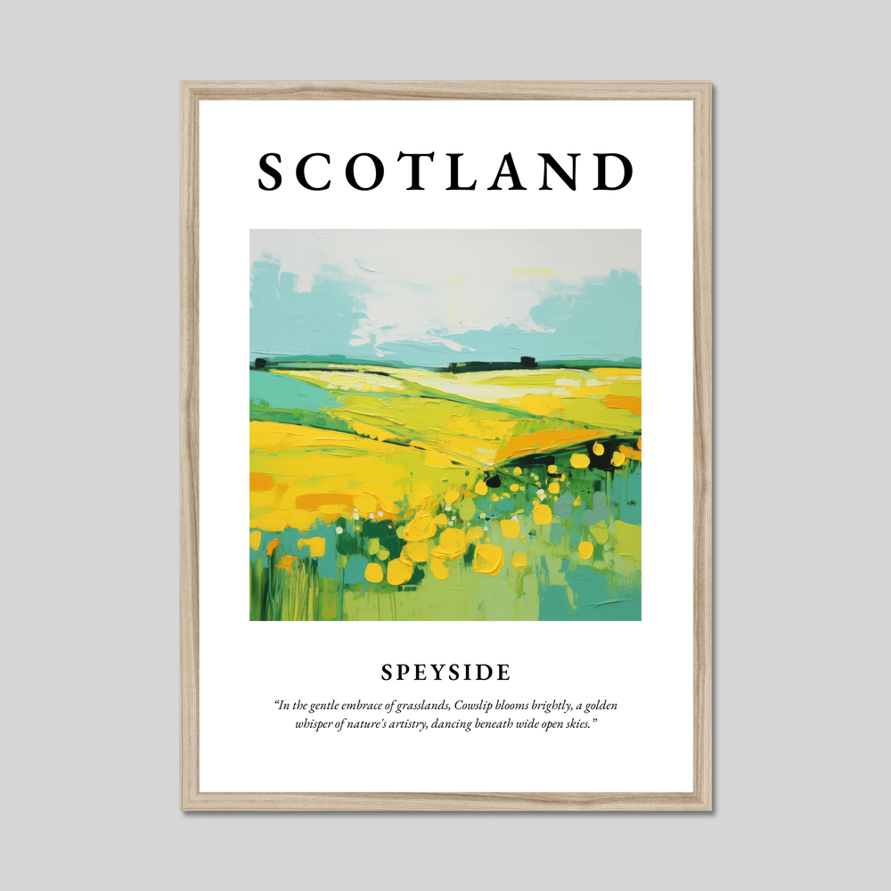 Poster in a natural frame with the word Scotland