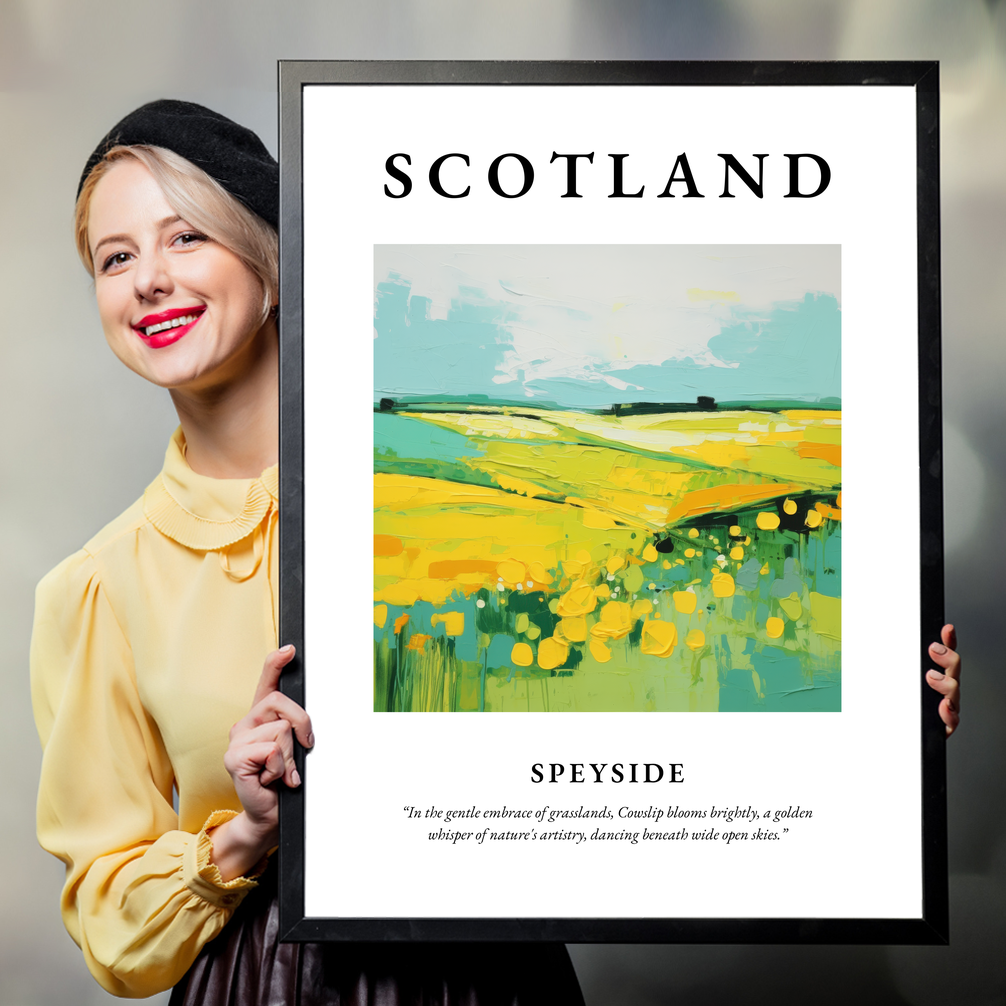 Person holding a poster of Speyside