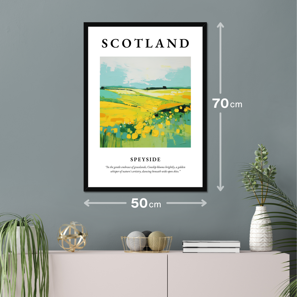 Poster of Speyside hanging on a wall