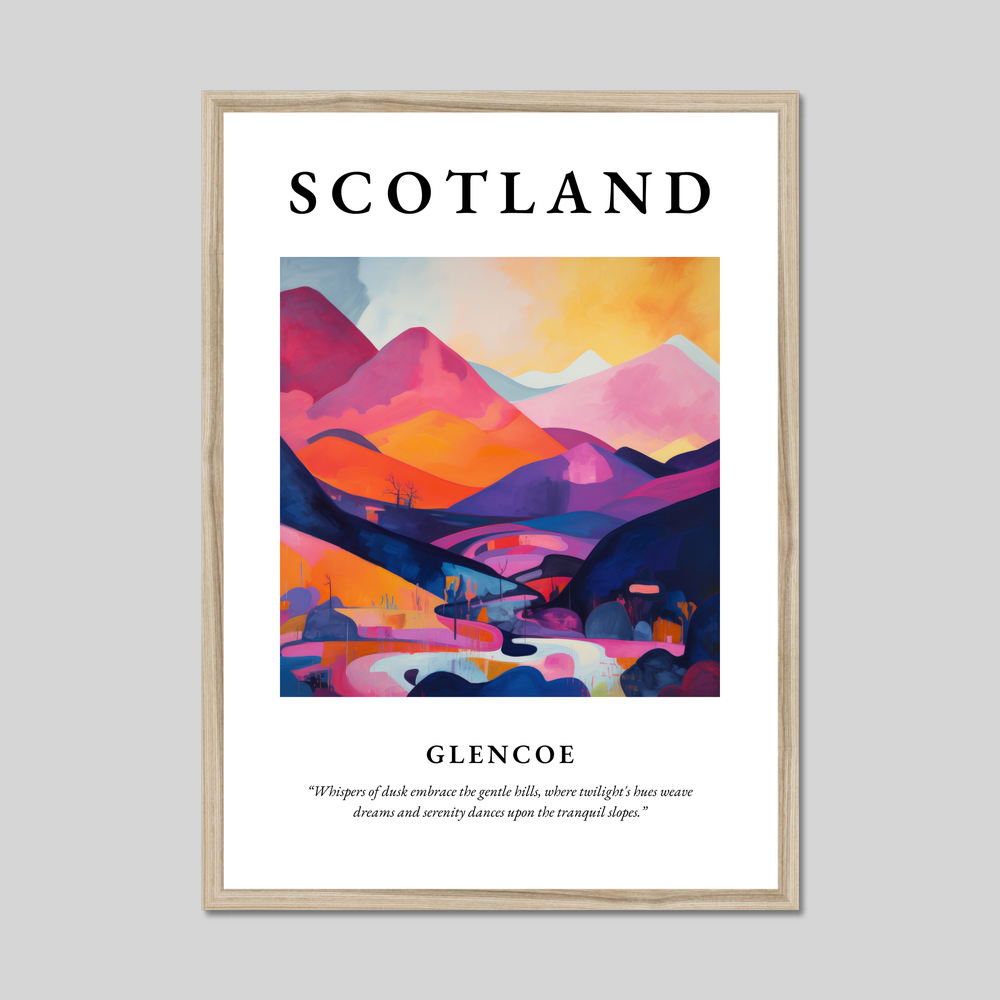 Poster in a natural frame with the word Scotland