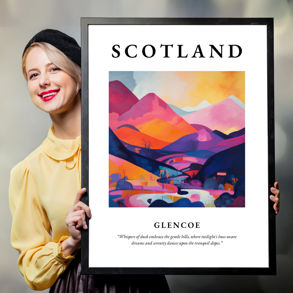 Person holding a poster of Glencoe