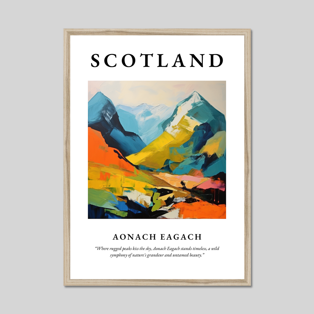 Poster in a natural frame with the word Scotland