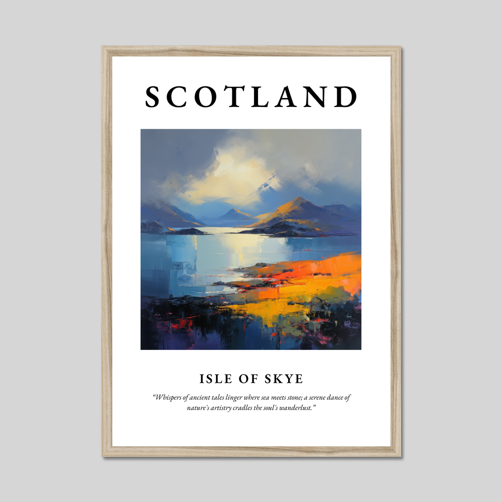 Poster in a natural frame with the word Scotland