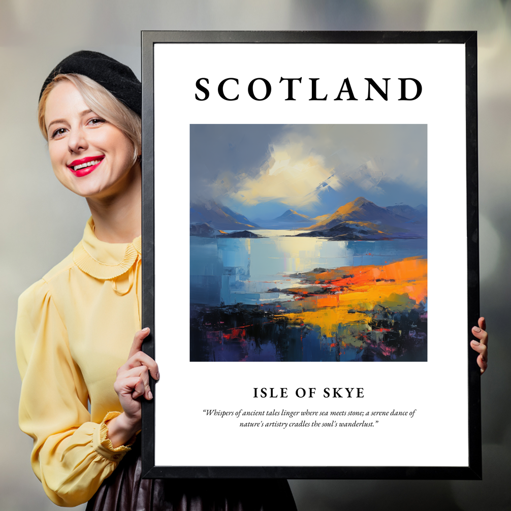 Person holding a poster of Isle of Skye