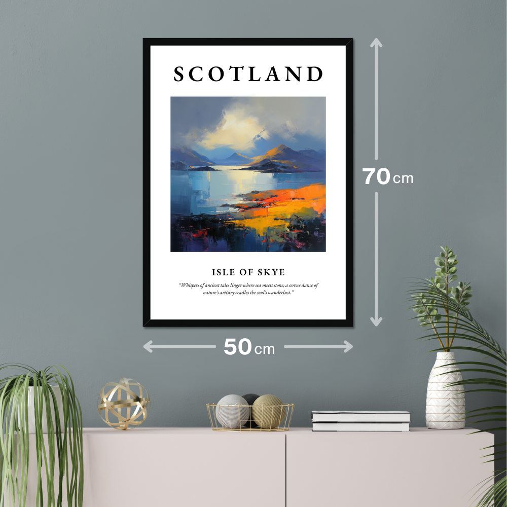 Poster of Isle of Skye hanging on a wall