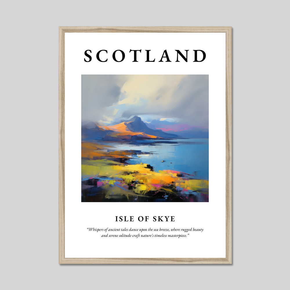 Poster in a natural frame with the word Scotland