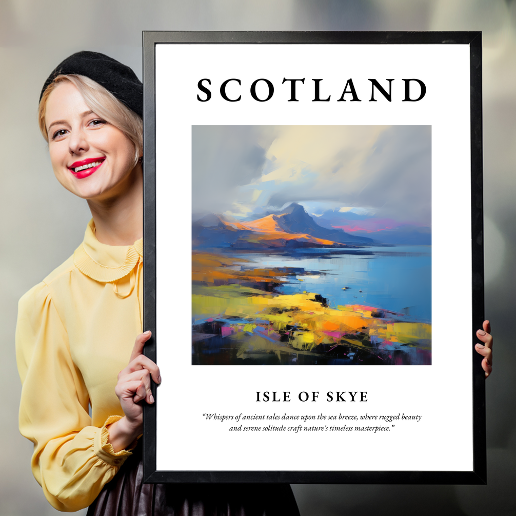 Person holding a poster of Isle of Skye