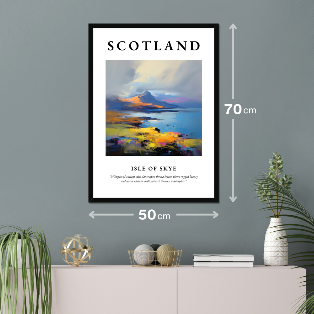 Poster of Isle of Skye hanging on a wall