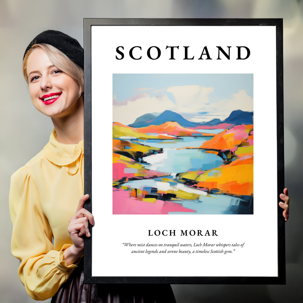 Person holding a poster of Loch Morar