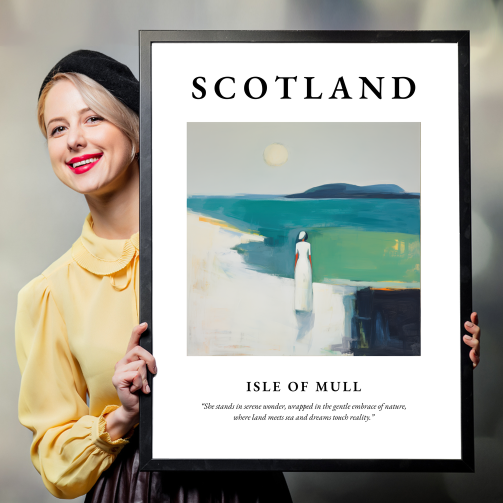 Person holding a poster of Isle of Mull