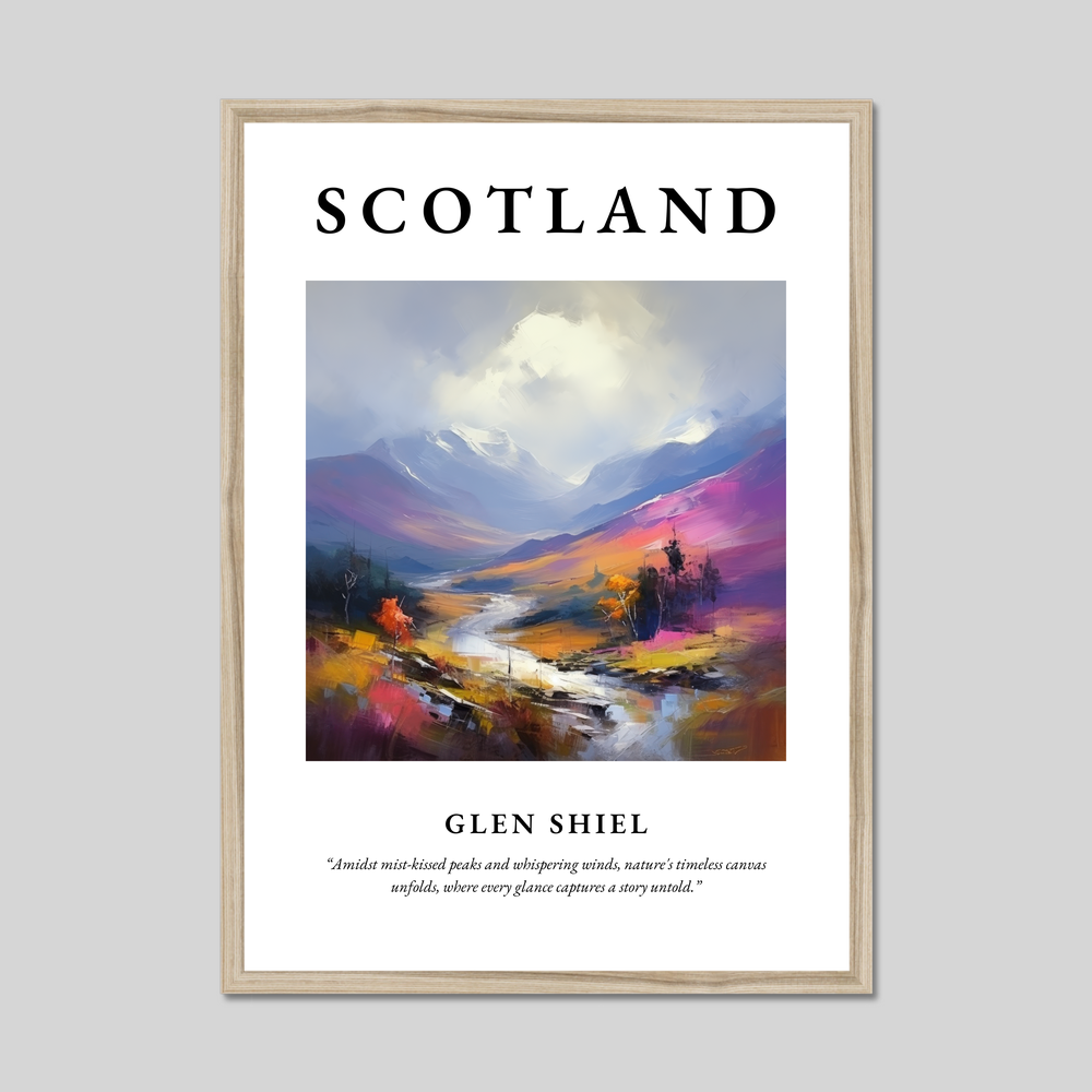 Poster in a natural frame with the word Scotland