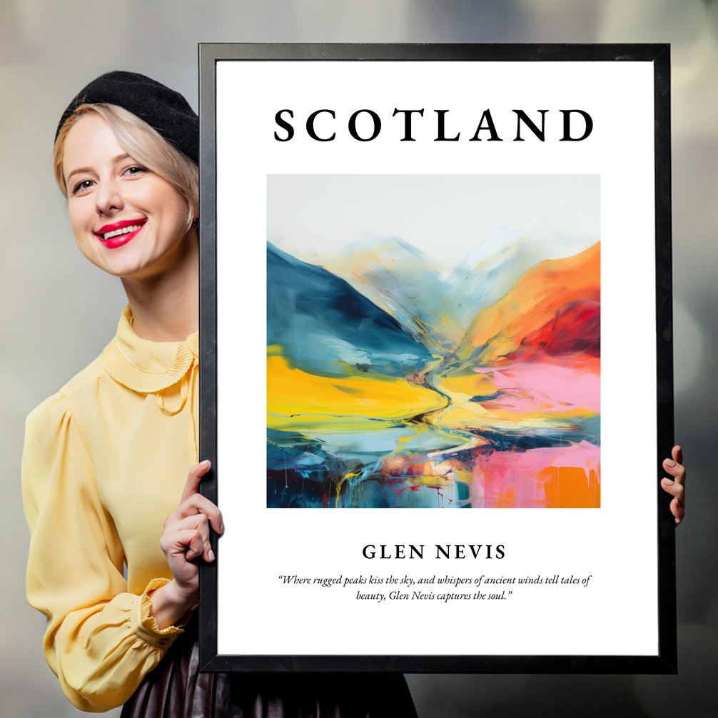 Person holding a poster of Glen Nevis