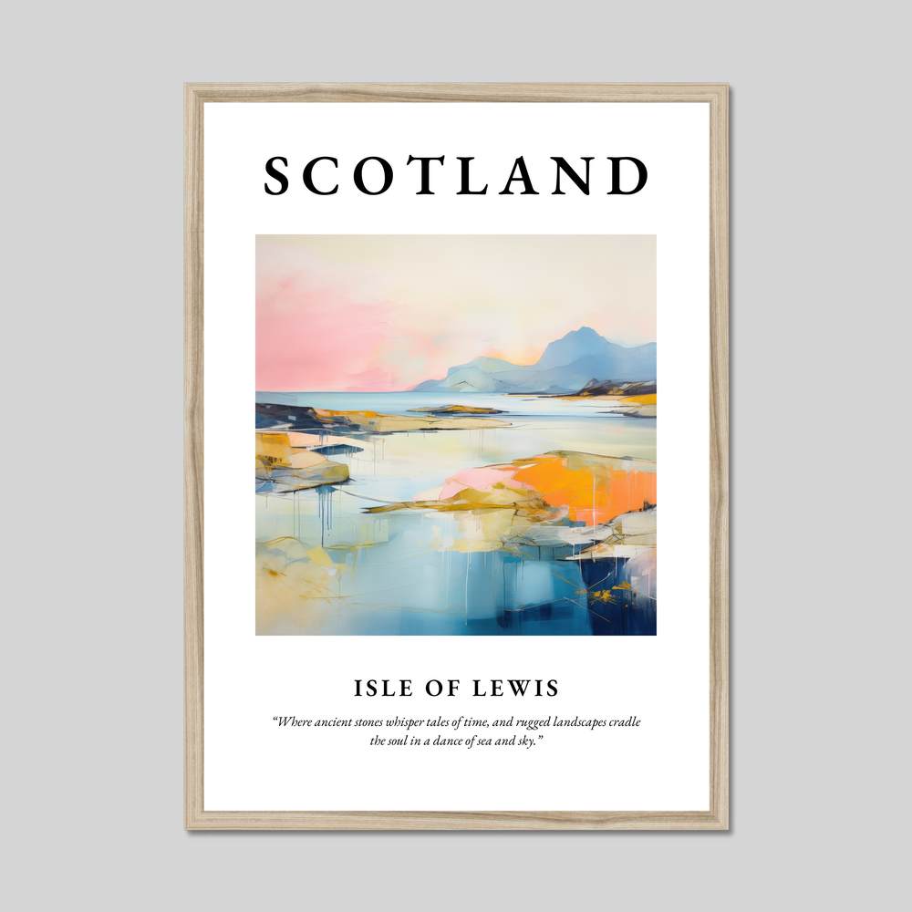 Poster in a natural frame with the word Scotland