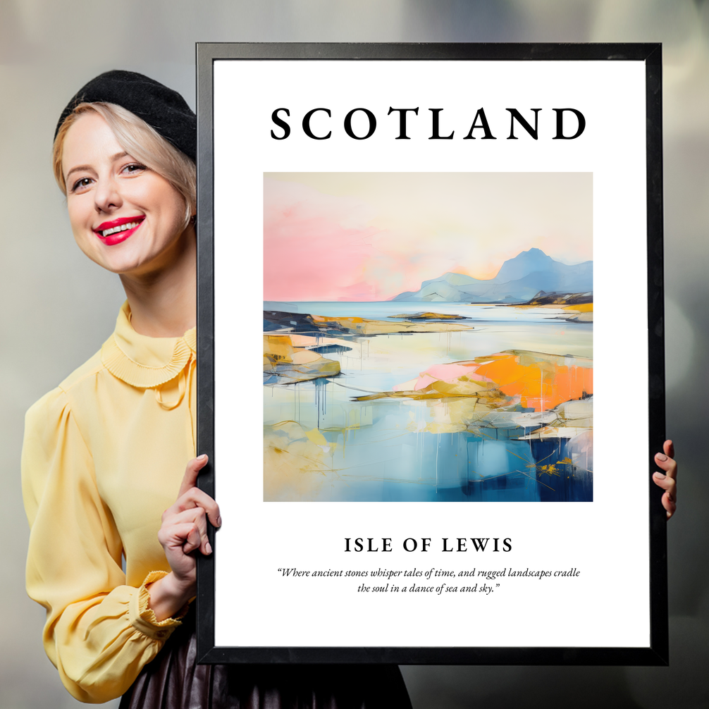 Person holding a poster of Isle of Lewis