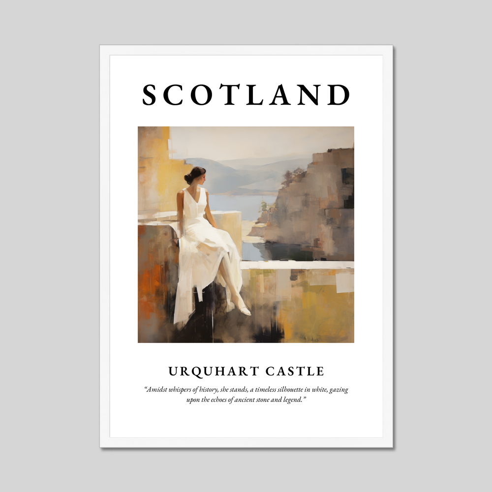 Poster in a white frame with the word Scotland