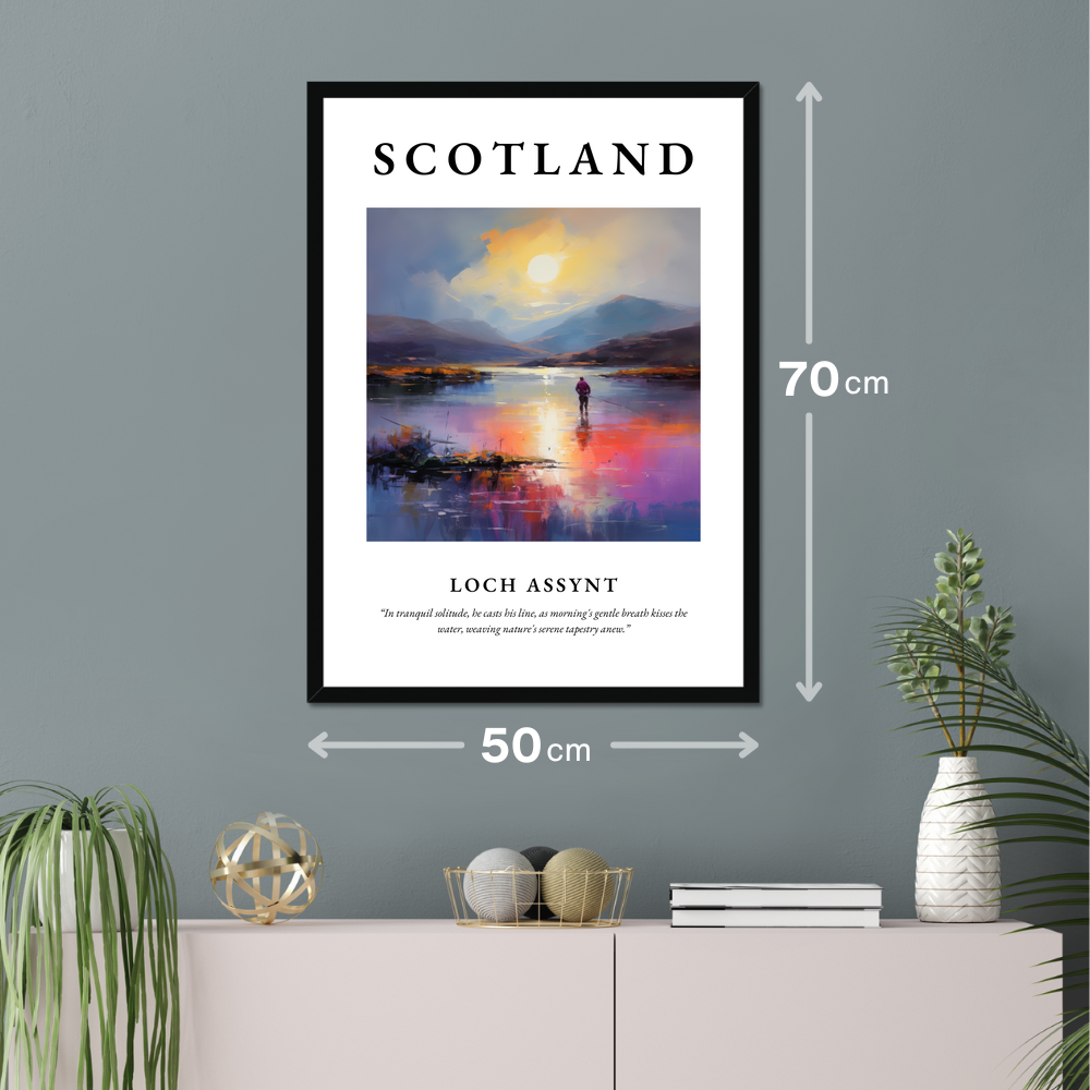 Poster of Loch Assynt hanging on a wall