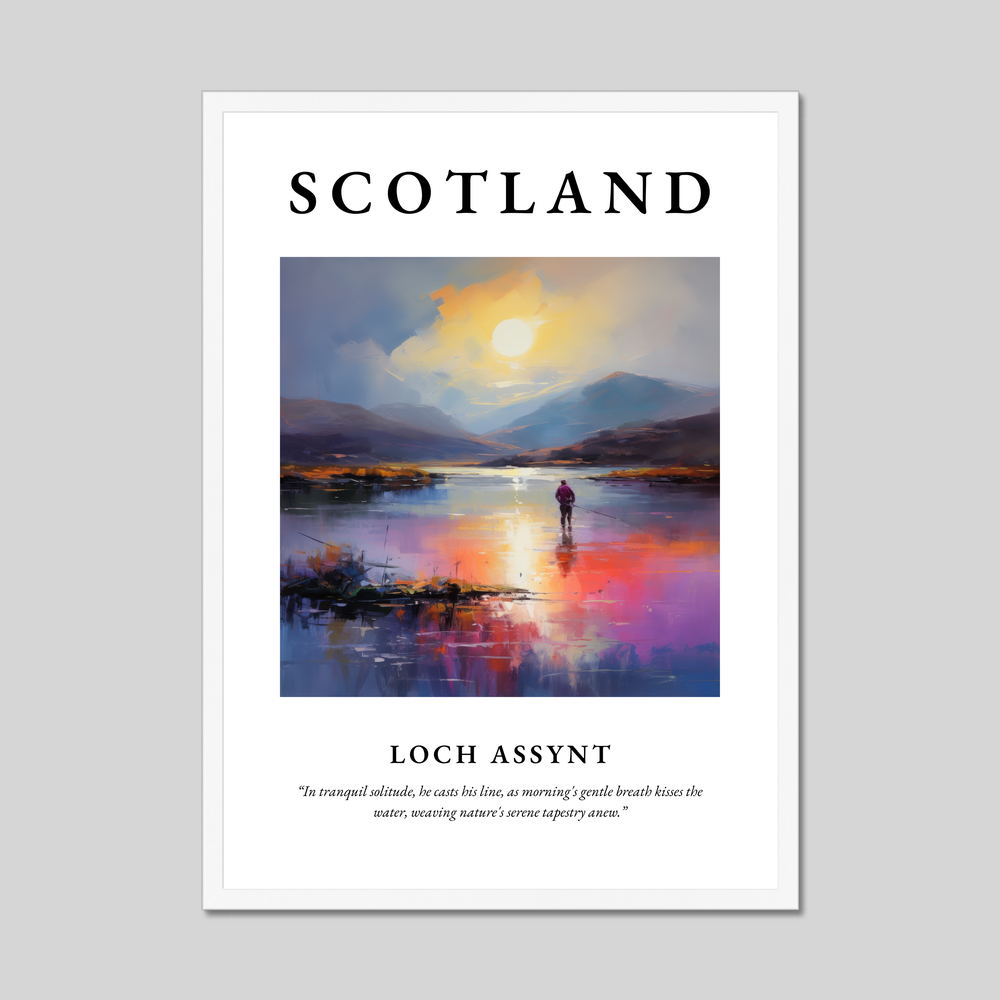 Poster in a white frame with the word Scotland