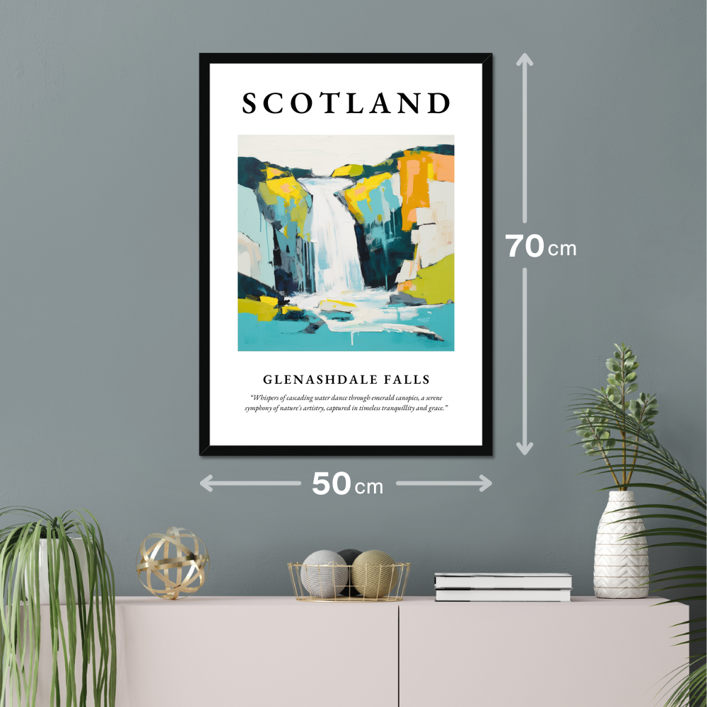 Poster of Glenashdale Falls hanging on a wall