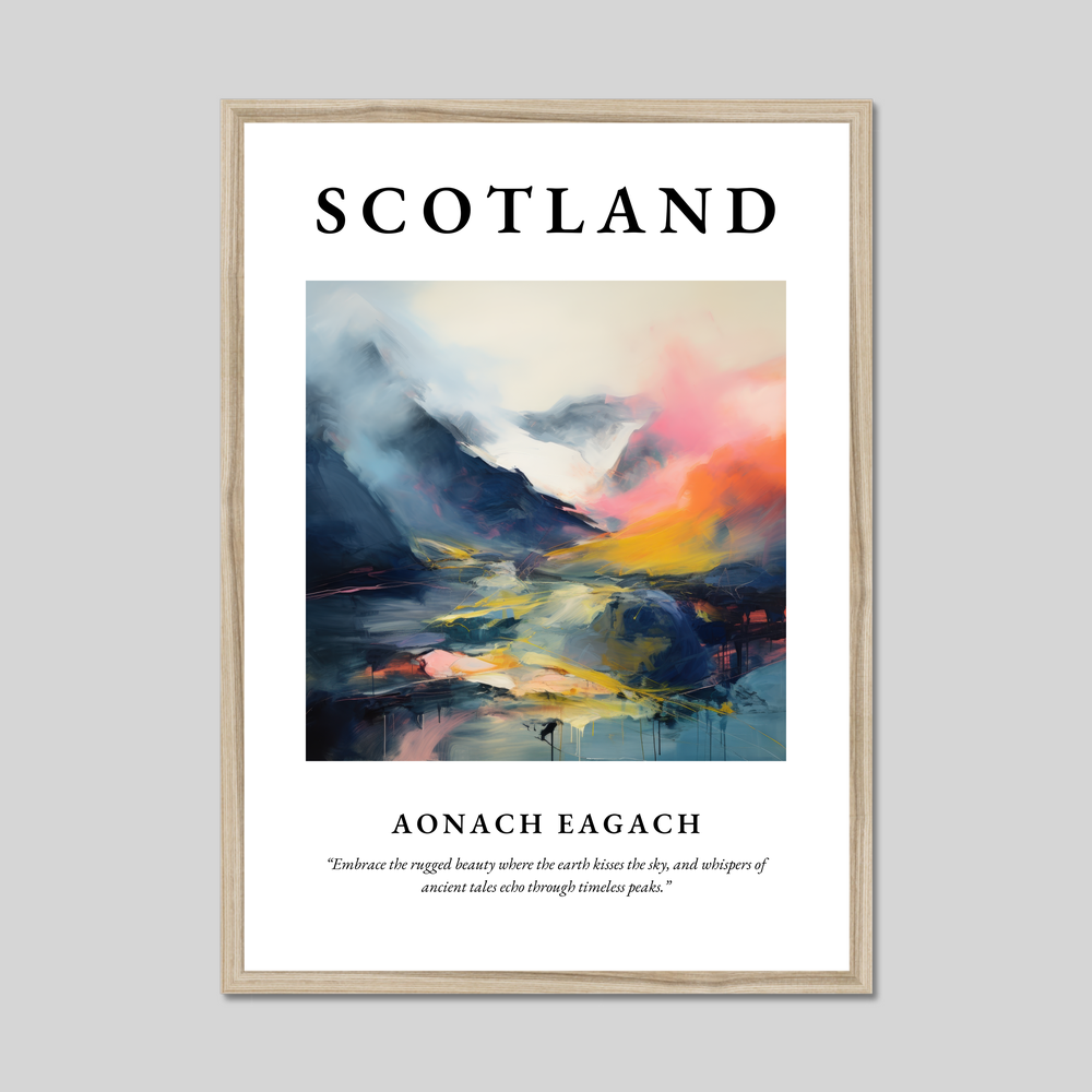 Poster in a natural frame with the word Scotland