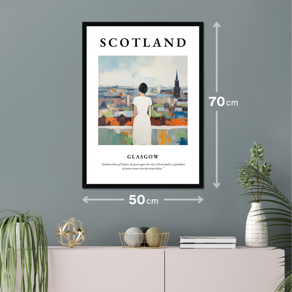 Poster of Glasgow hanging on a wall