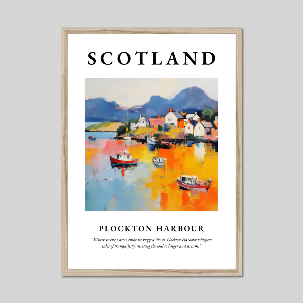 Poster in a natural frame with the word Scotland