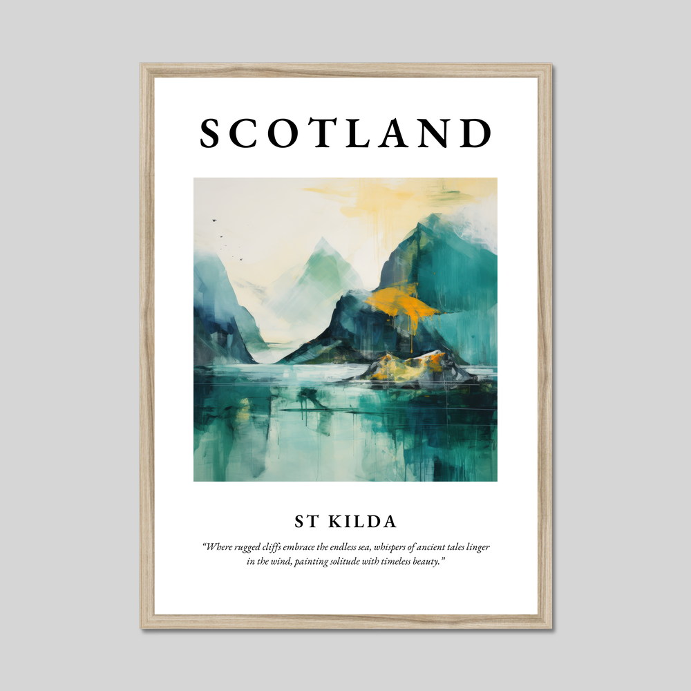 Poster in a natural frame with the word Scotland