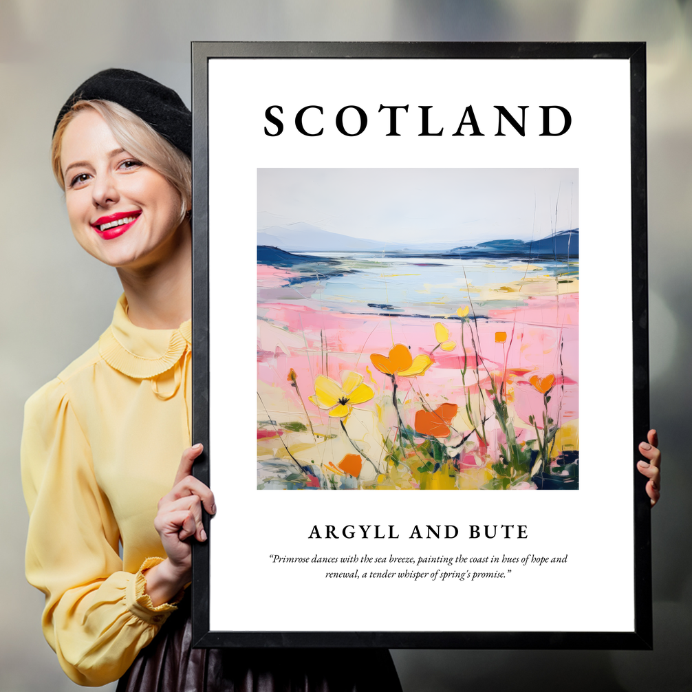 Person holding a poster of Argyll and Bute