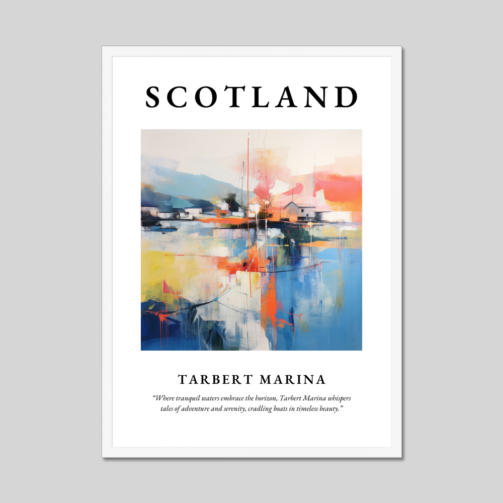 Poster in a white frame with the word Scotland