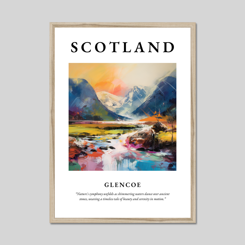 Poster in a natural frame with the word Scotland