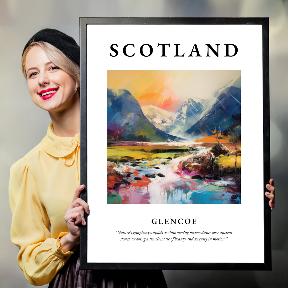 Person holding a poster of Glencoe