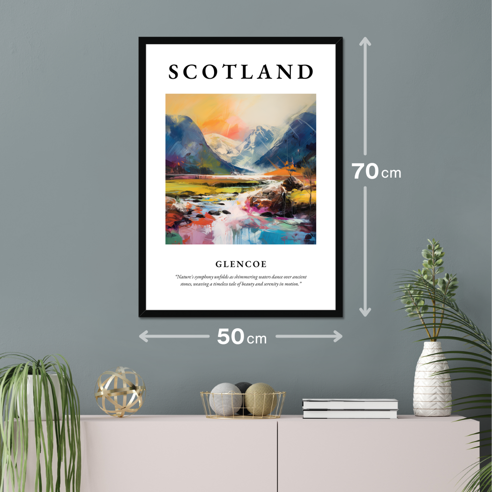 Poster of Glencoe hanging on a wall