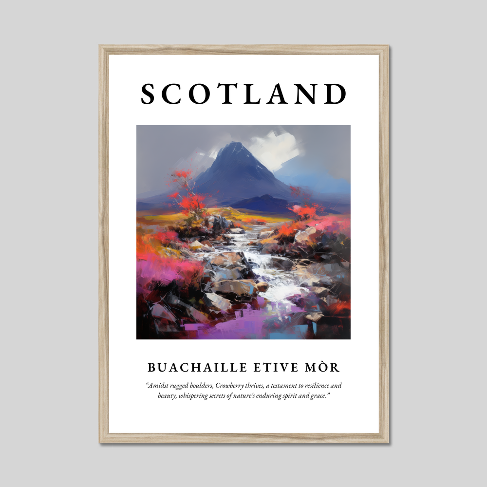 Poster in a natural frame with the word Scotland